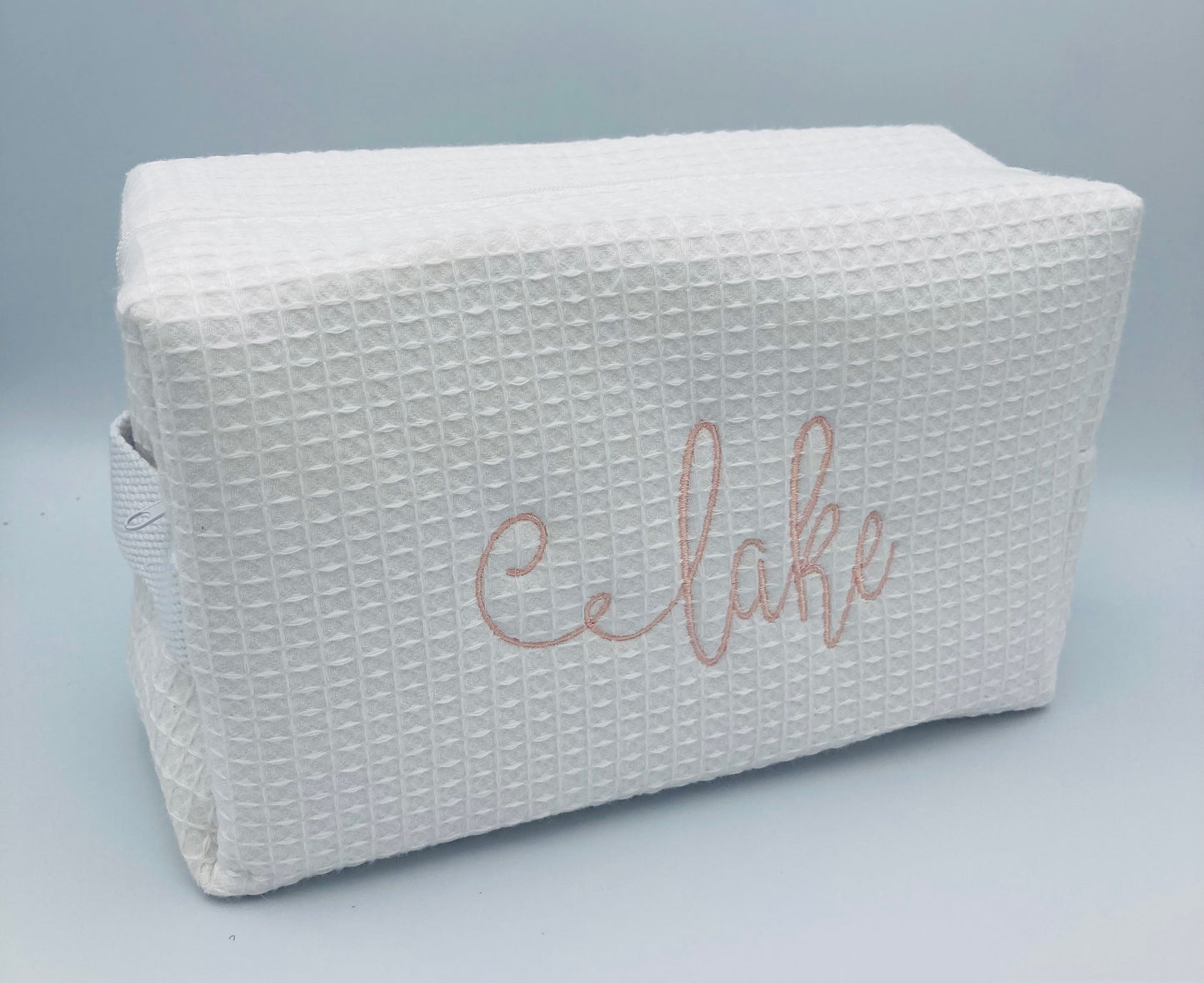 Personalized Waffle Weave Cosmetic Bag